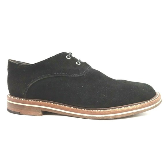 Helm Black Suede Leather Dress Casual Lace Up Oxfords Shoes Men's 10.5 D
